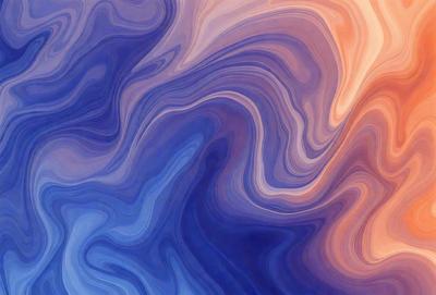 The primary subject of the image is a blue and purple abstract art piece. The setting is a blue and purple background, which complements the artwork. The visual style is a digital art or illustration, as it is a colorful and intricate design. The colors and mood of the image are vibrant and lively, with the blue and purple hues creating a sense of depth and complexity.