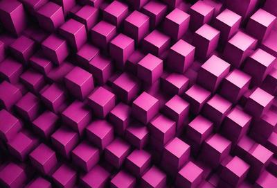 The primary subject of the image is a purple wall with a pattern of square shapes. The setting is a room with a purple wall, and the visual style is a close-up of the wall. The colors and mood of the image are predominantly purple, creating a calm and soothing atmosphere.