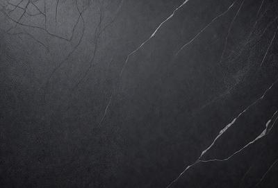 The primary subject of the image is a black marble wall. The setting is a room with a black marble wall as the main focus. The visual style is a close-up of the marble wall, showcasing its texture and details. The colors and mood of the image are predominantly dark and moody, with the black marble wall serving as the main visual element.