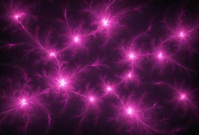 The primary subject of the image is a purple background with a pattern of pink and purple stars. The setting is a dark background, which contrasts with the bright colors of the stars. The visual style is a combination of digital art and illustration, creating a unique and eye-catching design. The colors and mood of the image are predominantly purple and pink, giving it a warm and inviting atmosphere.