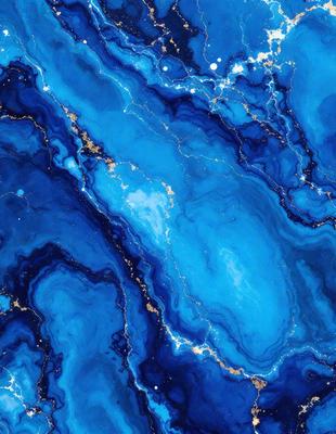 The primary subject of the image is a blue and gold marbled stone. The setting is a blue and gold marbled stone wall. The visual style is a close-up of the marbled stone. The colors and mood are vibrant and rich, with the blue and gold marbled stone creating a striking and luxurious appearance.