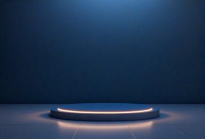 The primary subject of the image is a blue circle, which is the main object, scene, or focus of the image. The setting/background consists of a blue wall, and the visual style appears to be a photo. The colors and mood of the image are predominantly blue, creating a calm and serene atmosphere.
