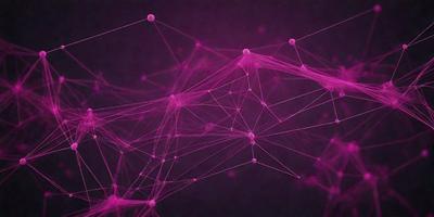 The primary subject of the image is a purple, pink, and white web-like structure. The setting is a dark background, which contrasts with the vibrant colors of the web. The visual style is a combination of digital art and illustration, creating a unique and intricate pattern. The colors and mood of the image are predominantly pink and purple, giving it a soft and delicate appearance.
