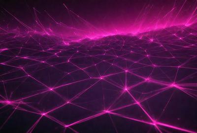 The primary subject of the image is a purple, pink, and white patterned surface. The setting is a dark background, which contrasts with the bright colors of the pattern. The visual style appears to be a combination of digital art and illustration, creating a unique and eye-catching design. The colors and mood of the image are predominantly pink and purple, giving it a vibrant and lively atmosphere.