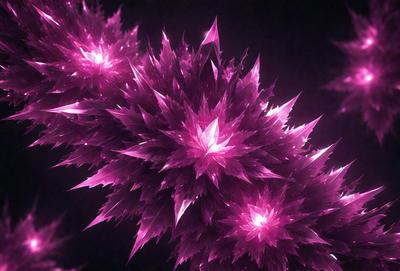 The primary subject of the image is a close-up of a purple flower with a pink center. The flower is surrounded by a purple background, which adds to the overall mood of the image. The visual style of the image is a combination of photo and digital art, creating a unique and eye-catching display. The colors and mood of the image are predominantly purple and pink, giving it a vibrant and lively appearance.
