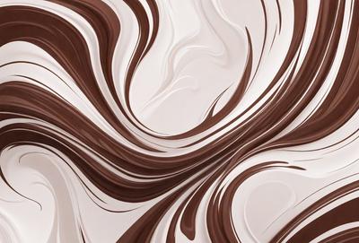The primary subject of the image is a close-up of a chocolate swirl, which appears to be a pattern or a design. The setting is a white surface, possibly a wall or a table, which provides a clean and contrasting background for the chocolate swirl. The visual style of the image is a close-up, which emphasizes the details and texture of the chocolate swirl. The colors and mood of the image are predominantly brown and creamy, giving it a warm and inviting