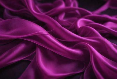 The primary subject of the image is a purple fabric, which is the main object, scene, or focus of the image. The setting or background is a dark surface, and the visual style appears to be a photo. The colors and mood of the image are predominantly purple, creating a calm and serene atmosphere.