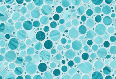 The primary subject of the image is a blue and white patterned surface, which appears to be a wall or a piece of artwork. The setting is a blue ocean, creating a serene and calming atmosphere. The visual style is a combination of digital art and illustration, with the blue and white pattern resembling a water surface. The colors and mood of the image are predominantly blue and white, evoking a sense of tranquility and relaxation.