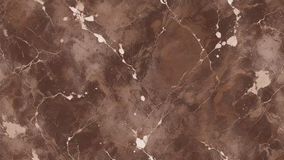 The primary subject of the image is a marble wall with a brown and white pattern. The setting is a room with a brown and white marble floor. The visual style is a close-up of the marble wall, showcasing its intricate design. The colors and mood of the image are warm and earthy, with the brown and white marble creating a sense of sophistication and elegance.