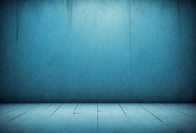 The primary subject of the image is a blue wall with a wooden floor. The setting is a room with a blue wall and a wooden floor. The visual style is a photo, and the dominant colors are blue and wooden tones. The overall atmosphere is calm and serene.