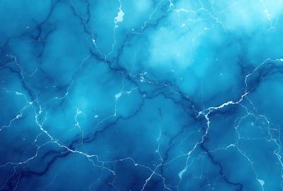 The primary subject of the image is a blue and white marbled wall. The setting is a room with a blue and white marbled wall as the main focus. The visual style is a digital art or illustration, as the marbled pattern is created through digital means. The dominant colors are blue and white, giving the wall a clean and elegant appearance.