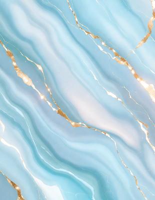 The primary subject of the image is a blue and gold marble wall. The setting is a room with a blue and gold marble wall, which serves as the background. The visual style is a photo, capturing the intricate details of the marble wall. The dominant colors are blue and gold, creating a luxurious and elegant atmosphere.