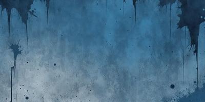 The primary subject of the image is a blue background with a few black dots scattered across it. The setting appears to be a painting or drawing, as the background is not a natural environment. The visual style is artistic, with the black dots creating a pattern or texture on the blue surface. The colors and mood of the image are predominantly blue and black, giving it a somewhat moody or dramatic atmosphere.