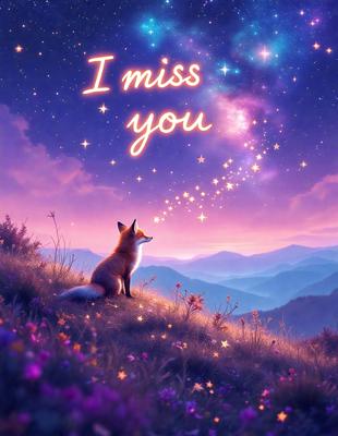 Primary subject: A fox sitting on a hill.

Setting/background: The fox is sitting on a hill with a purple sky and a field of flowers.

Visual style: The image is a digital art illustration.

Colors and mood: The image has a warm and serene atmosphere, with the purple sky and the field of flowers creating a sense of tranquility.