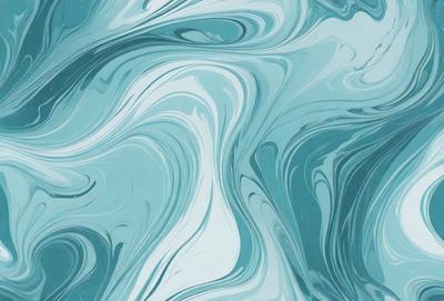 The primary subject of the image is a blue and white swirling pattern, which appears to be a digital art or illustration. The setting is a blue background, and the visual style is a combination of digital art and illustration. The dominant colors are blue and white, creating a calming and soothing atmosphere.