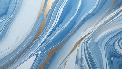 The primary subject of the image is a blue and gold swirl pattern, which is the main focus of the image. The setting is a white background, which provides a clean and minimalist look. The visual style is a combination of digital art and illustration, creating a unique and eye-catching design. The dominant colors are blue and gold, which evoke a sense of calmness and sophistication.