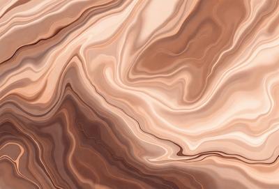 The primary subject of the image is a close-up of a marble surface, showcasing its intricate patterns and textures. The setting is a natural environment, with the marble surface being the main focus of the image. The visual style is a close-up, which emphasizes the details of the marble. The colors and mood of the image are predominantly earthy tones, giving it a natural and elegant appearance.