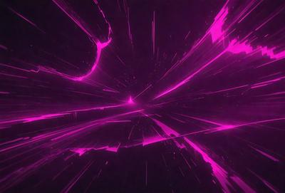 The primary subject of the image is a pink, purple, and black nebula. The setting is a dark, starry background, and the visual style is a digital art or illustration. The dominant colors and overall atmosphere are vibrant and energetic, with the pink and purple hues creating a sense of movement and dynamism.