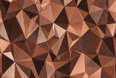 The primary subject of the image is a close-up of a brown and tan patterned surface, which appears to be a textured wall or a piece of artwork. The setting is indoors, with the surface being the main focus of the image. The visual style is a combination of a photo and a digital artwork, creating a unique and intriguing appearance. The colors and mood of the image are warm and earthy, with the brown and tan tones evoking a sense of natural beauty and texture.