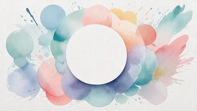 The primary subject of the image is a white circle, which is the main focus of the scene. The circle is placed in the center of the image, surrounded by various colors and shapes. The setting appears to be a watercolor painting, with the colors and mood creating a vibrant and lively atmosphere. The visual style is a combination of artistic elements, such as the circle, and digital art techniques, resulting in a unique and creative piece of art.