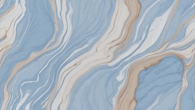 The primary subject of the image is a blue and white marble tile with a swirling pattern. The setting is a bathroom, as indicated by the presence of a sink. The visual style is a close-up of the tile, showcasing its intricate design. The dominant colors are blue and white, creating a clean and elegant atmosphere.