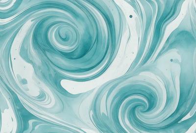 The primary subject of the image is a swirling, blue and white pattern, which appears to be a painting or a digital artwork. The setting is a white background, which provides a clean and uncluttered environment for the artwork. The visual style is a combination of painting and digital art, creating a unique and eye-catching design. The dominant colors are blue and white, which evoke a sense of calmness and tranquility.