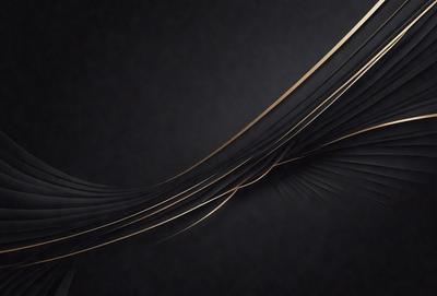 The primary subject of the image is a gold wire design, which is the main focus of the image. The setting is a dark background, which contrasts with the gold wire design. The visual style is a digital art or illustration, as the gold wire design appears to be a pattern or texture. The colors and mood of the image are predominantly dark, with the gold wire design providing a contrasting and eye-catching element.
