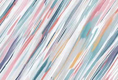 The primary subject of the image is a colorful, abstract pattern featuring a mix of blue, pink, and orange hues. The setting is a white background, which contrasts with the vibrant colors of the pattern. The visual style appears to be a combination of digital art and illustration, creating a unique and eye-catching design. The overall atmosphere is lively and energetic, with the bold colors and intricate patterns capturing the viewer's attention.