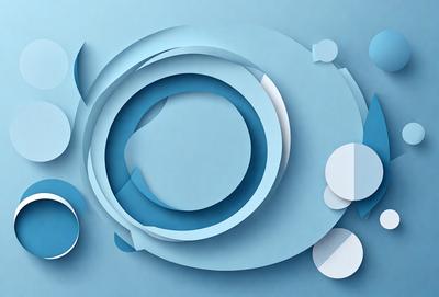 The primary subject of the image is a blue circle, which is the main object, scene, or focus of the image. The setting/background is a blue surface, and the visual style is digital art. The dominant colors and overall atmosphere are blue and calm.