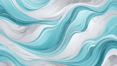 The primary subject of the image is a large, flowing wave with a blue and white color scheme. The wave is depicted in a digital art style, giving it a modern and dynamic appearance. The setting is a large body of water, with the wave crashing against the surface. The visual style of the image is a combination of digital art and illustration, creating a unique and captivating representation of the ocean's power. The dominant colors in the image are blue and white, which evoke a sense of calmness and tran