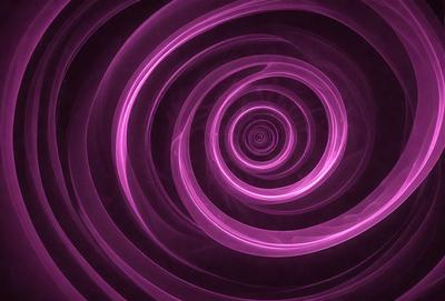 The primary subject of the image is a purple spiral, which appears to be a digital art or illustration. The spiral is set against a dark background, creating a striking contrast. The visual style of the image suggests that it is a creative and artistic representation of a spiral, possibly inspired by the concept of a black hole. The dominant colors in the image are purple and black, giving it a mysterious and intriguing appearance.