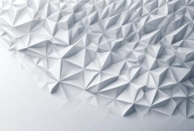 The primary subject of the image is a white, geometric pattern. The pattern is composed of multiple white triangles, creating a visually striking and intricate design. The setting is a white background, which provides a clean and minimalist appearance to the pattern. The visual style of the image is a combination of digital art and illustration, as the triangles are carefully crafted and arranged to create a cohesive and harmonious design. The colors and mood of the image are predominantly white, giving it a clean, modern