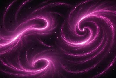 The primary subject of the image is a purple swirl pattern, which is the main object, scene, or focus of the image. The setting or background is a dark, pinkish purple space, which adds to the overall atmosphere. The visual style of the image is a combination of digital art and illustration, creating a unique and eye-catching design. The colors and mood of the image are predominantly purple, giving it a vibrant and lively appearance.