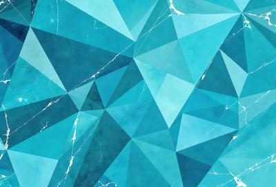 The primary subject of the image is a blue and white geometric pattern, which appears to be a mosaic or a piece of artwork. The setting is a blue and white background, which complements the pattern. The visual style is a combination of digital art and illustration, creating a unique and eye-catching design. The colors and mood of the image are predominantly blue and white, giving it a clean and modern appearance.