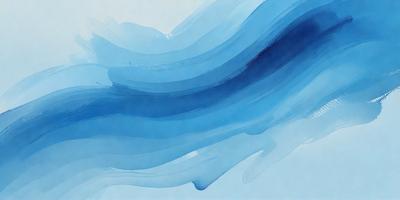 The primary subject of the image is a blue and white painting of a wave. The setting is a white wall, and the visual style appears to be a digital art or illustration. The dominant colors in the painting are blue and white, creating a serene and calming atmosphere.