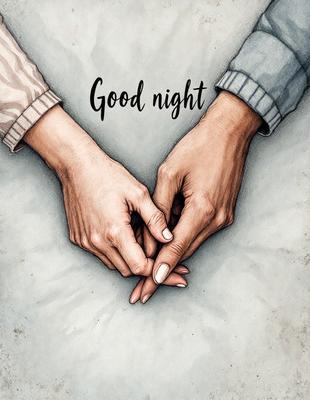 The primary subject of the image is a couple holding hands, with a heart-shaped sign above them. The setting is a bed, and the visual style is a hand-drawn illustration. The colors are predominantly shades of pink and white, creating a warm and romantic atmosphere.