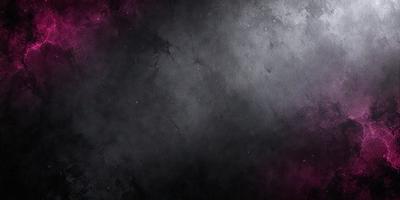 The primary subject of the image is a black background with a purple hue. The setting is a dark, moody environment, which creates a dramatic atmosphere. The visual style is a combination of a photo and digital art, as the background appears to be a blend of the two. The colors and mood of the image are predominantly dark and mysterious, with the purple hue adding a touch of intrigue.
