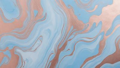 The primary subject of the image is a blue and gold swirling pattern, which appears to be a painting or a digital artwork. The setting is a blue background, and the visual style is a combination of photo and digital art. The dominant colors are blue and gold, creating a vibrant and lively atmosphere.