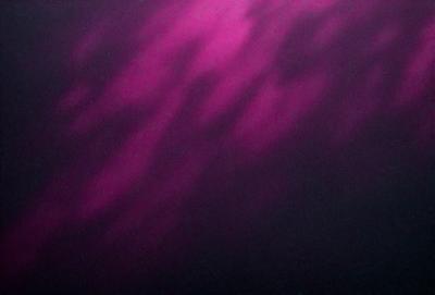 The primary subject of the image is a purple sky with clouds. The setting is a dark background, which contrasts with the purple sky. The visual style appears to be a photo, as it captures the natural beauty of the purple sky with clouds. The colors and mood of the image are predominantly purple, creating a serene and calming atmosphere.