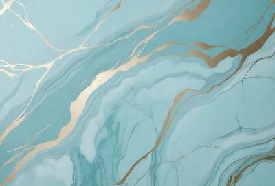 The primary subject of the image is a blue and gold marbled wall. The setting is a room with a blue and gold marbled wall, which serves as the background. The visual style is a photo, capturing the intricate patterns and colors of the marbled wall. The dominant colors are blue and gold, creating a luxurious and elegant atmosphere.