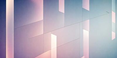 The primary subject of the image is a large, white, geometric shape. The setting is a white background, which creates a clean and minimalist appearance. The visual style is a combination of digital art and illustration, giving the image a modern and artistic feel. The dominant colors are white and pink, which contribute to a calm and serene atmosphere.