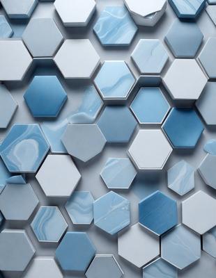 The primary subject of the image is a blue and white tile wall. The setting is a room with a blue and white tile pattern on the wall. The visual style is a close-up of the tile wall, showcasing the intricate design. The dominant colors are blue and white, creating a clean and modern atmosphere.