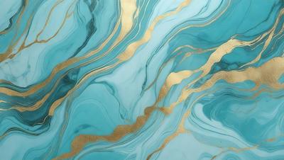 The primary subject of the image is a blue and gold swirling pattern, which appears to be a design or a piece of art. The setting is a blue background, and the visual style is a combination of digital art and illustration. The dominant colors are blue and gold, creating a sense of depth and richness in the overall atmosphere.