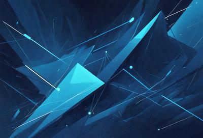 The primary subject of the image is a blue geometric pattern, which appears to be a digital art or illustration. The setting is a dark blue background, which contrasts with the bright blue geometric pattern. The visual style is modern and abstract, with the blue geometric pattern being the main focus of the image. The colors and mood of the image are predominantly blue, creating a calm and serene atmosphere.