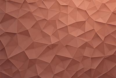 The primary subject of the image is a wall with a pattern of triangles. The setting is a room with a pink background. The visual style is a combination of photo and digital art, creating a unique and interesting pattern. The dominant colors are pink and brown, giving the wall a warm and inviting atmosphere.