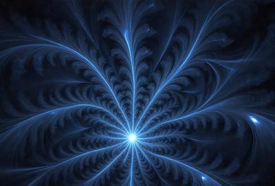 The primary subject of the image is a blue spiral pattern, which appears to be a digital art or illustration. The setting is a dark background, which contrasts with the blue spiral pattern. The visual style is a combination of digital art and illustration, creating a unique and intricate design. The colors and mood of the image are predominantly blue, giving it a calm and serene atmosphere.