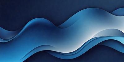 The primary subject of the image is a blue wave, which is the main object, scene, or focus of the image. The setting or background is a dark blue surface, which provides a contrasting backdrop for the wave. The visual style of the image is digital art, as it is a digital representation of a wave. The dominant colors in the image are blue and black, creating a calm and serene atmosphere.