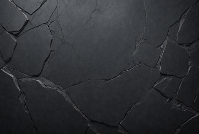 The primary subject of the image is a black surface with a rough texture, possibly a wall or a piece of art. The setting is a dark room, and the visual style appears to be a close-up of the black surface. The colors and mood of the image are predominantly dark and moody, with the black surface being the main focus.