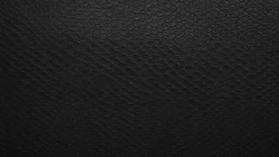 The primary subject of the image is a close-up of a black leather material, possibly a leather jacket or a leather-like surface. The setting is a black background, which emphasizes the leather material. The visual style is a close-up, focusing on the details of the leather. The colors and mood of the image are predominantly black, giving it a sleek and sophisticated appearance.