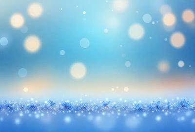 The primary subject of the image is a blue sky filled with white snowflakes. The setting is a winter landscape, with the sky serving as the backdrop. The visual style is a photo, capturing the beauty of the snowflakes in the sky. The colors and mood of the image are predominantly blue and serene, creating a peaceful and tranquil atmosphere.